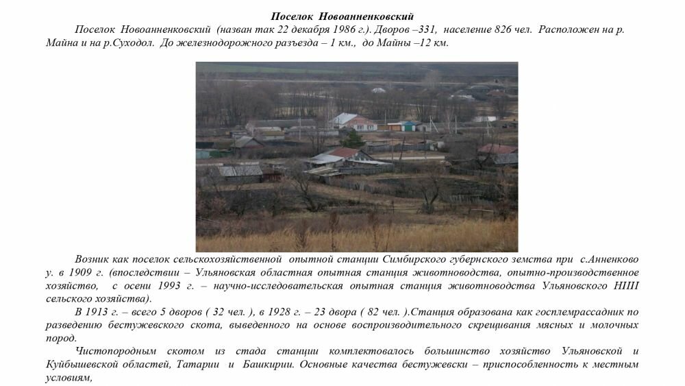 Картографическое описание границ муниципального образования «Анненковское сельское поселение»